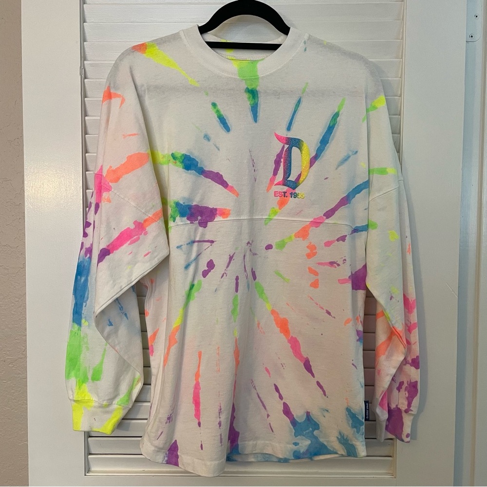Disneyland Neon Splatter Tie Dye Spirit Jersey XS NWT